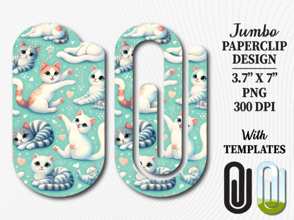 Cute Kawaii Cat Pattern Jumbo Paperclip: A Practical Sublimation Asset for Creators