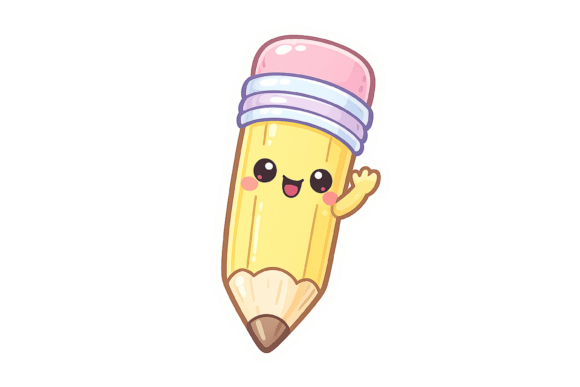 Kawaii Pencil School Sticker