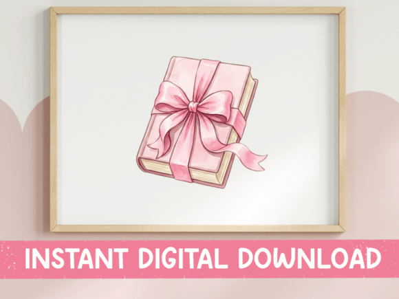 Pink Book with Bow Gift Design SVG