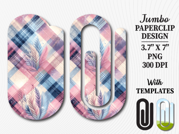 Plaid Feather Boho Jumbo Paperclip: Elevate Your Craft Projects