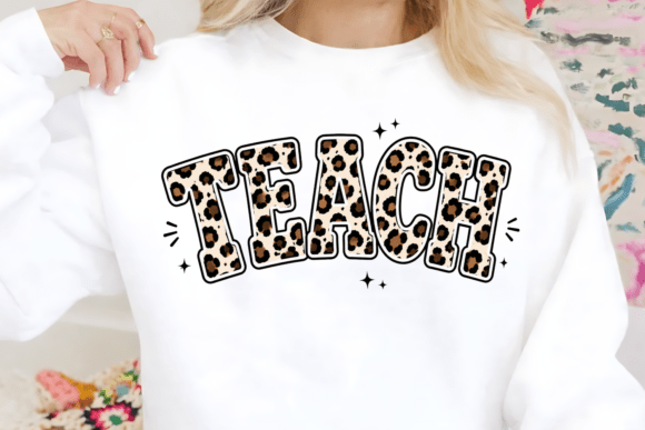 Teach Leopard Print PNG, Cute Teacher