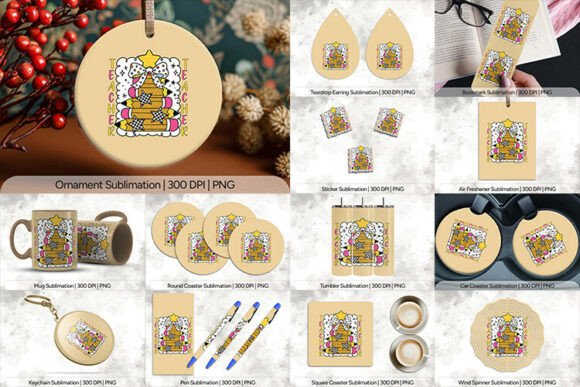 Teacher Pencil Tree Sublimation Bundle
