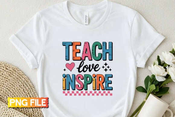 Teacher, Teach Love Inspire PNG Design