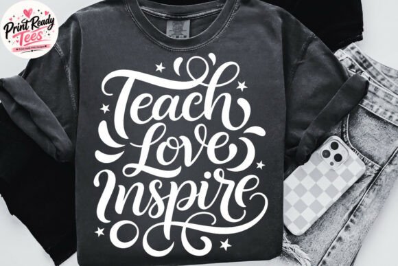 Vintage Teach Love Inspire PNG
